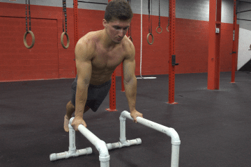 TMA Eccentric push ups (with deficit) and dips