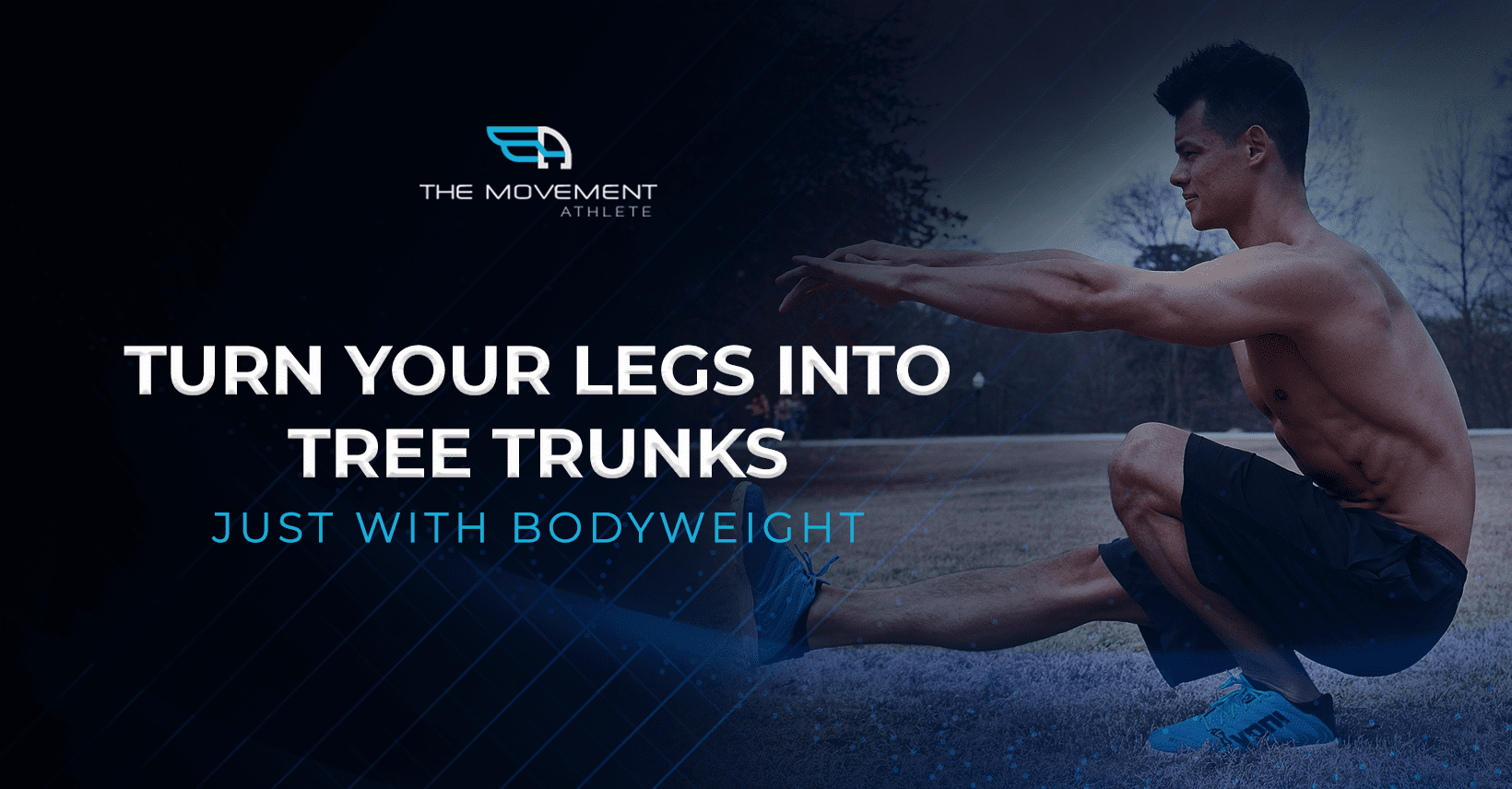 Build tree trunk legs with bodyweight exercises - athlete performing deep squat demonstrating proper form for leg strength development