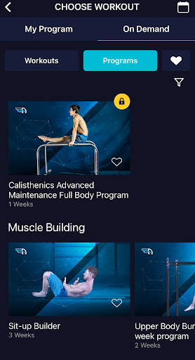 Choose workout in the app